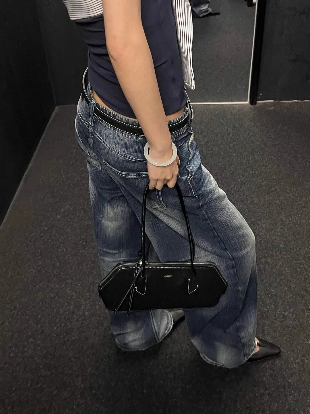 WCFCX STUDIO Vintage Wide-Leg Jeans Women's Loose-Fit High-Waisted Slimming Casual Straight-Leg Long Pants