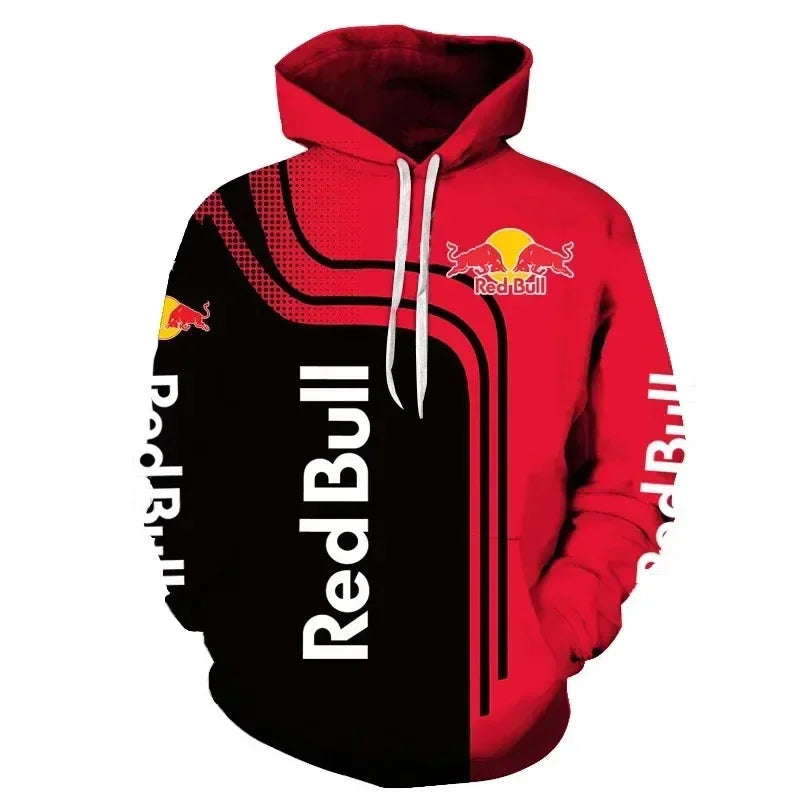 Autumn Red Bull Hoodie Street Fashion 3D Printed Men's and Women's Children's Hoodies Outdoor Sports Clothing Racing Clothing