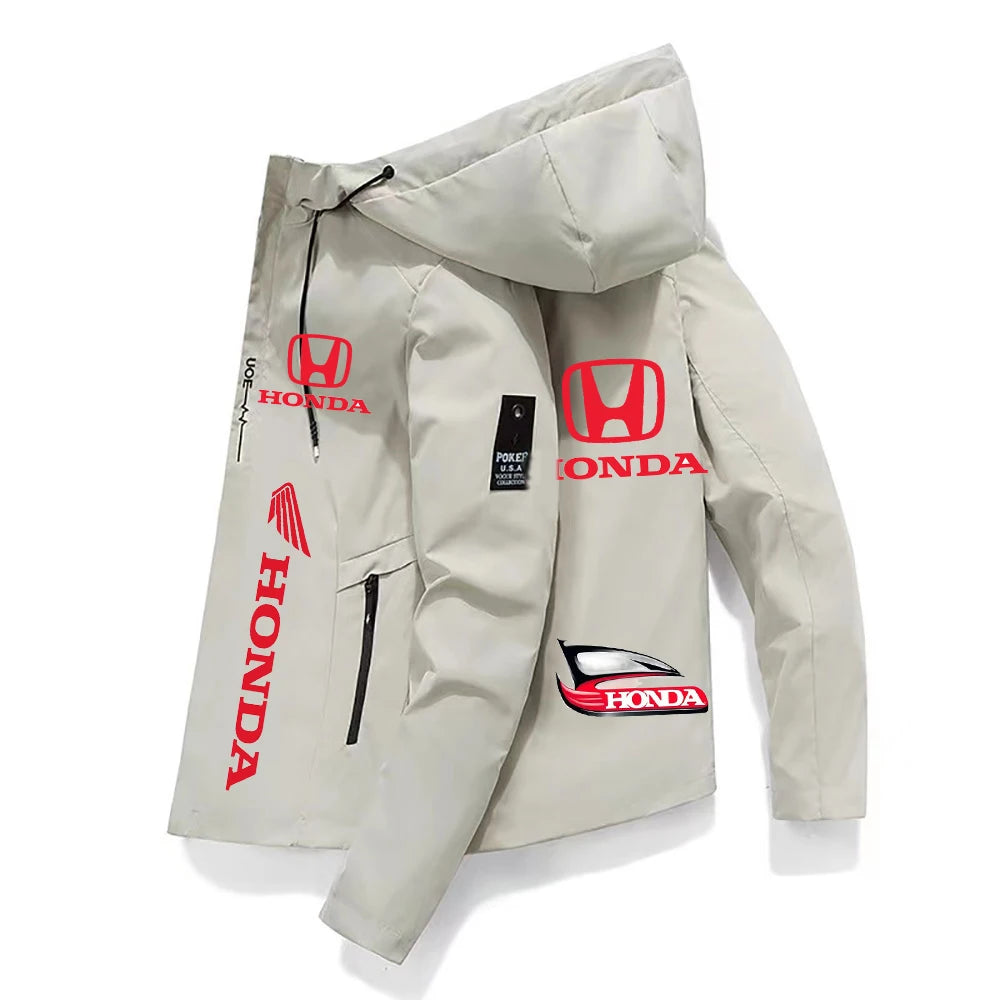 Honda logo men's motorcycle jacket, Honda jacket, custom pilot jacket for motorcycle racing team, loose men's clothing, sports