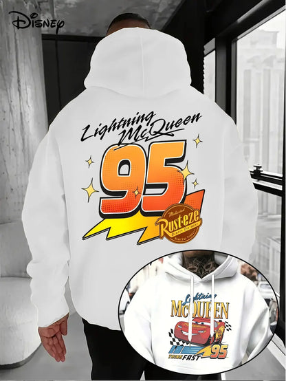 Disney Cars Lightning McQueen Men's Hoodie Autumn Winter Casual Unisex Pullover Sweatshirt Tracksuit Clothing Hoody Oversized