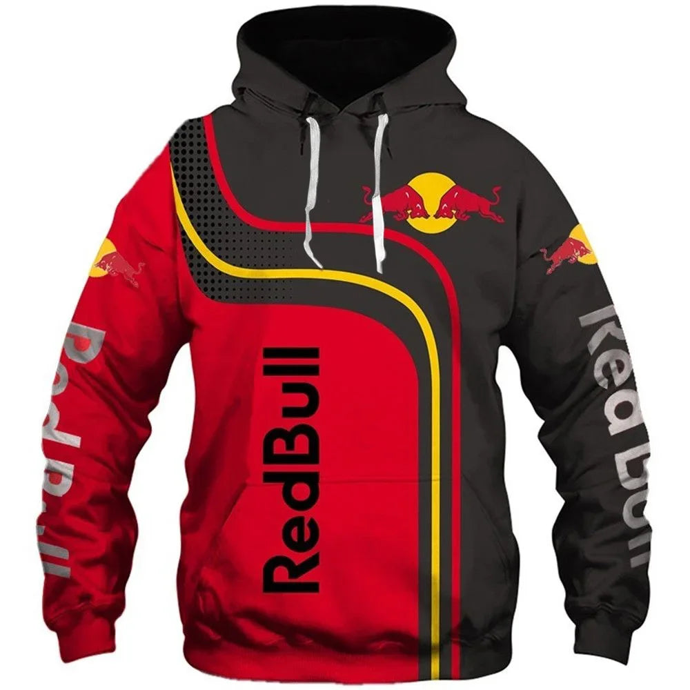 New Spring and Autumn Red Bull Racing 3D Printed Men's Hoodies Adult Children's Leisure Sports Fashion Hoodies