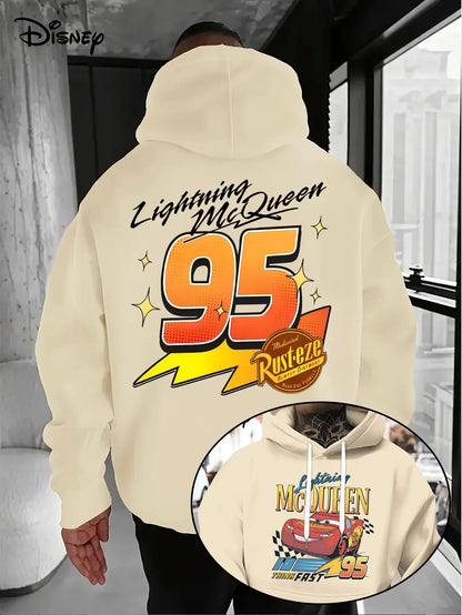 Disney Cars Lightning McQueen Men's Hoodie Autumn Winter Casual Unisex Pullover Sweatshirt Tracksuit Clothing Hoody Oversized