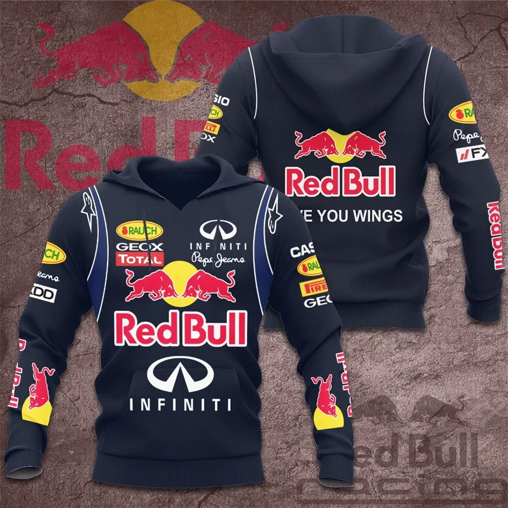 Red Bull Hoodie Fashion 3D Printing Cycling Men's Hoodie Outdoor Sports Red Bull Racing Hoodie Red Bull Men's Hoodie