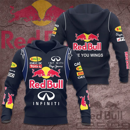 Red Bull Hoodie Fashion 3D Printing Cycling Men's Hoodie Outdoor Sports Red Bull Racing Hoodie Red Bull Men's Hoodie
